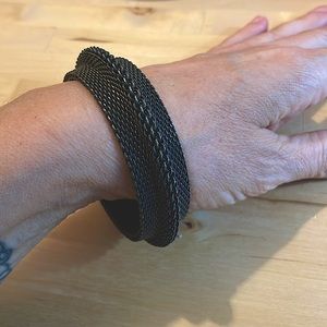 Dark patina sealed bronze mesh bracelet unknown maker